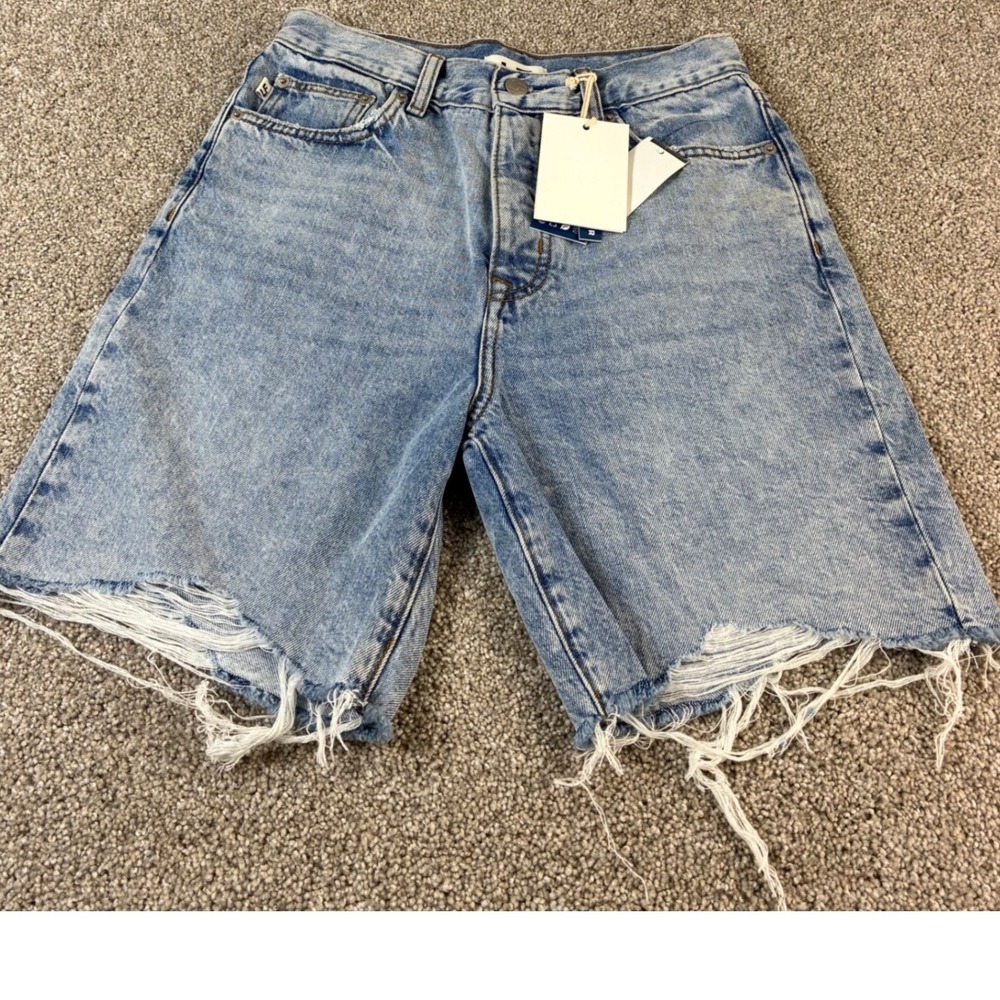 Lovers + Friends Devon High Rise 90s Frayed Hem Denim Jean Shorts Size‎ 25 New
